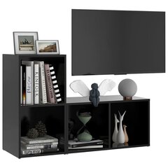 Televizoriaus spintelės, juodos, 72x35x36,5 cm, 2 vnt kaina ir informacija | TV staliukai | pigu.lt