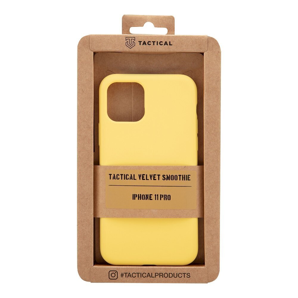 Tactical Velvet Smoothie Cover, skirtas Apple iPhone 11 Pro Banana, geltonas kaina ir informacija | Telefono dėklai | pigu.lt