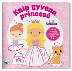 Kaip gyvena princesė. 2-3 metų vaikams. Storais blizgiais kontūrais kaina ir informacija | Spalvinimo knygelės | pigu.lt