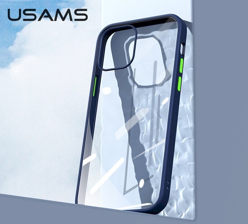 Usams US-BH626 PC+TPU Case, skirtas iPhone 12 Mini Janz Series 5.4 Blue, mėlynas kaina ir informacija | Telefono dėklai | pigu.lt