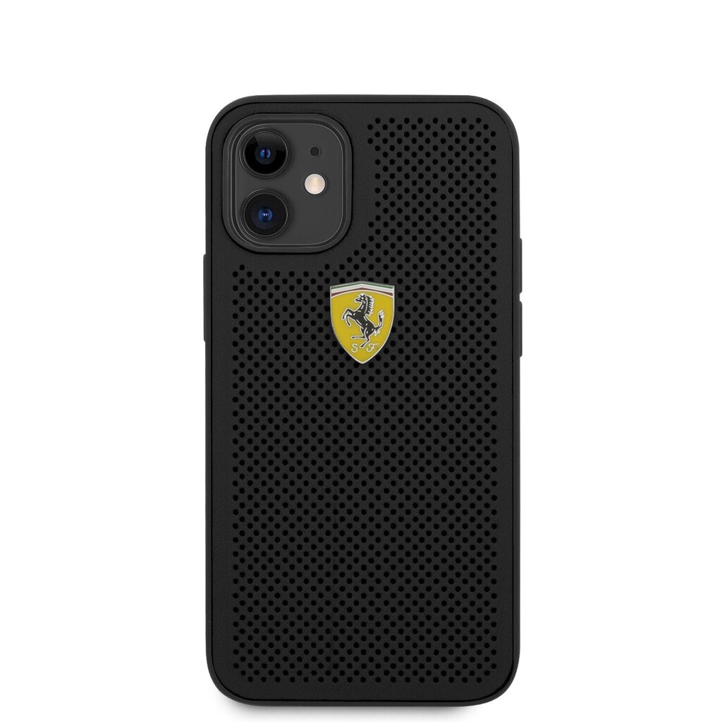 Ferrari On Track Perforated Cover, skirtas iPhone 12 mini, juodas цена и информация | Telefono dėklai | pigu.lt