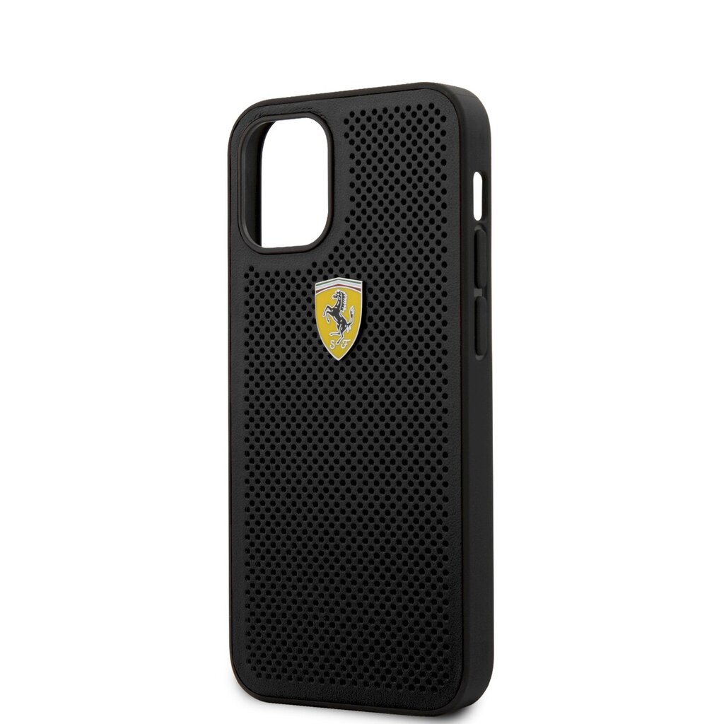 Ferrari On Track Perforated Cover, skirtas iPhone 12 mini, juodas цена и информация | Telefono dėklai | pigu.lt