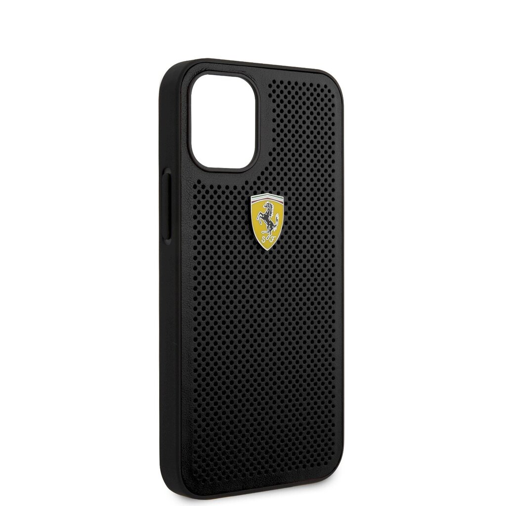 Ferrari On Track Perforated Cover, skirtas iPhone 12 mini, juodas цена и информация | Telefono dėklai | pigu.lt