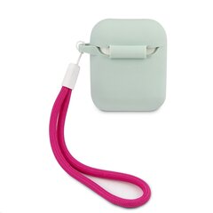 Guess Vintage Silicone Case skirtas Airpods 1/2, mėlynas kaina ir informacija | Išmanioji technika ir priedai | pigu.lt