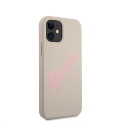 GUHCP12SLSVSGP Guess Silicone Vintage Pink Script Cover for iPhone 12 mini 5.4 Grey цена и информация | Чехлы для телефонов | pigu.lt