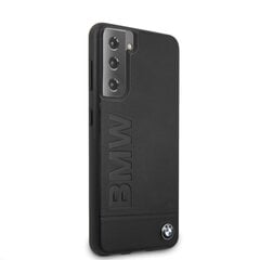 BMW Leather Hot Stamp Cover, skirtas Samsung Galaxy S21+, juodas kaina ir informacija | Telefono dėklai | pigu.lt