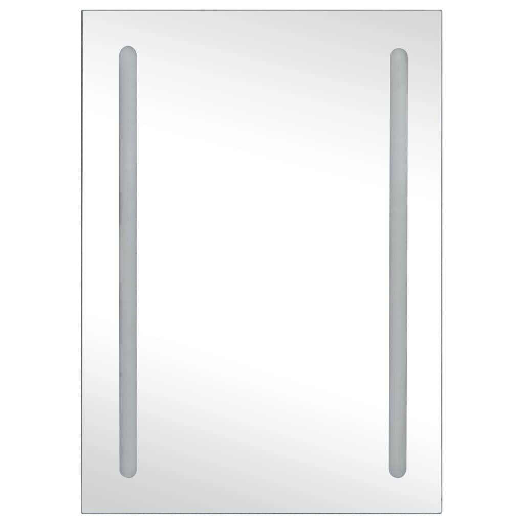 Veidrodinė vonios spintelė su LED apšvietimu, 50x13x70 cm, pilka цена и информация | Vonios spintelės | pigu.lt