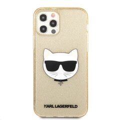 KLHCP12MCHTUGLGO Karl Lagerfeld Choupette Head Glitter Case for iPhone 12/12 Pro 6.1 Gold цена и информация | Чехлы для телефонов | pigu.lt