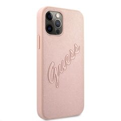 GUHCP12MRSAVSRG Guess PU Saffiano Vintage Script Case for iPhone 12/12 Pro Rose Gold цена и информация | Чехлы для телефонов | pigu.lt