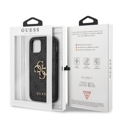 Guess PU 4G Metal Logo Case, skirtas iPhone 12/12 Pro, pilkas kaina ir informacija | Telefonų dėklai | pigu.lt