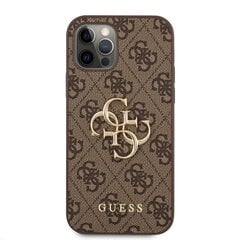 Чехол GUHCP12M4GMGBR Guess PU 4G Metal Logo Case для iPhone 12/12 Pro Brown цена и информация | Чехлы для телефонов | pigu.lt