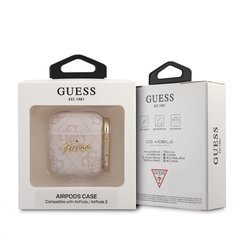 Чехол для наушников GUA24GSMP Guess 4G Script PC/PU Case for Airpods 1/2 Pink цена и информация | Теплая повязка на уши, черная | pigu.lt