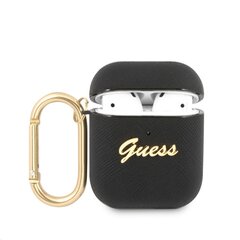 Чехол для наушников GUA2SASMK Guess Saffiano PC/PU Metal Logo 1/2 Black цена и информация | Guess Компьютерная техника | pigu.lt