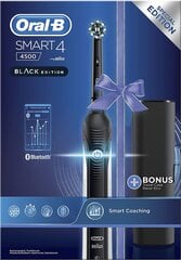 Oral-B Smart 4 4500 CrossAction Black Edition kaina ir informacija | Oral-B Buitinė technika ir elektronika | pigu.lt