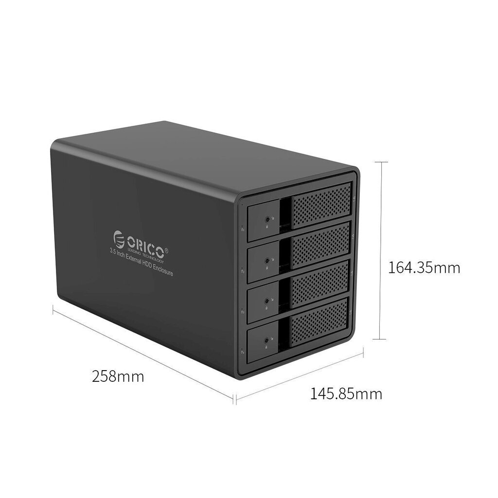 Hard Drive Enclosure Orico HDD, 3.5 Inch, 4 Bay, USB 3.0 type B, RAID kaina  | pigu.lt