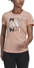 Футболка Adidas Run Logo W 1 Peach GV1352/XS цена и информация | Женские футболки | pigu.lt