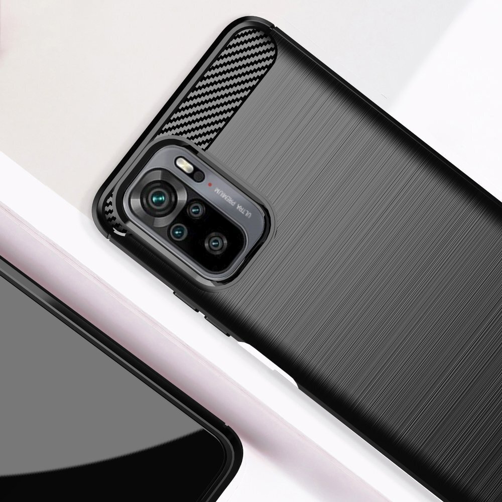 Hurtel Carbon Case skirtas Xiaomi Redmi Note 10 / Redmi Note 10S, mėlynas цена и информация | Telefono dėklai | pigu.lt