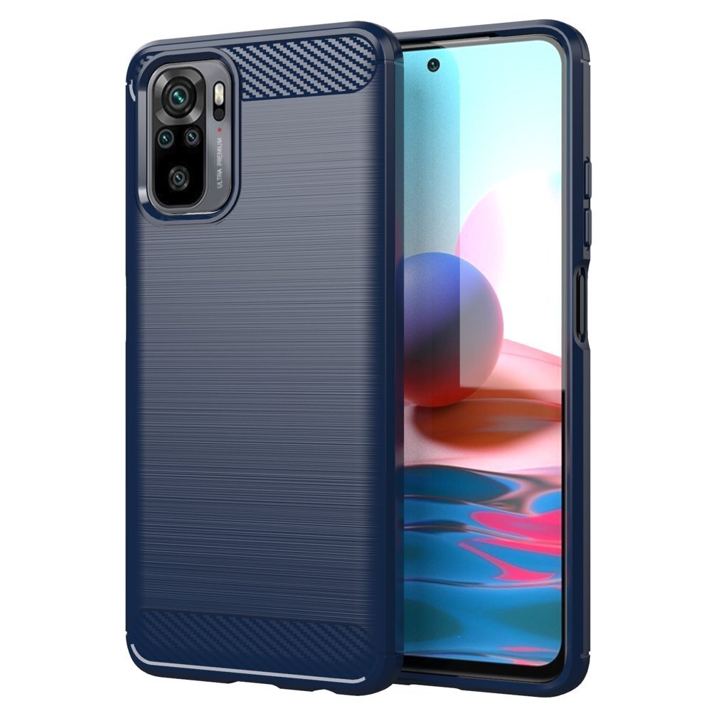 Hurtel Carbon Case skirtas Xiaomi Redmi Note 10 / Redmi Note 10S, mėlynas цена и информация | Telefono dėklai | pigu.lt