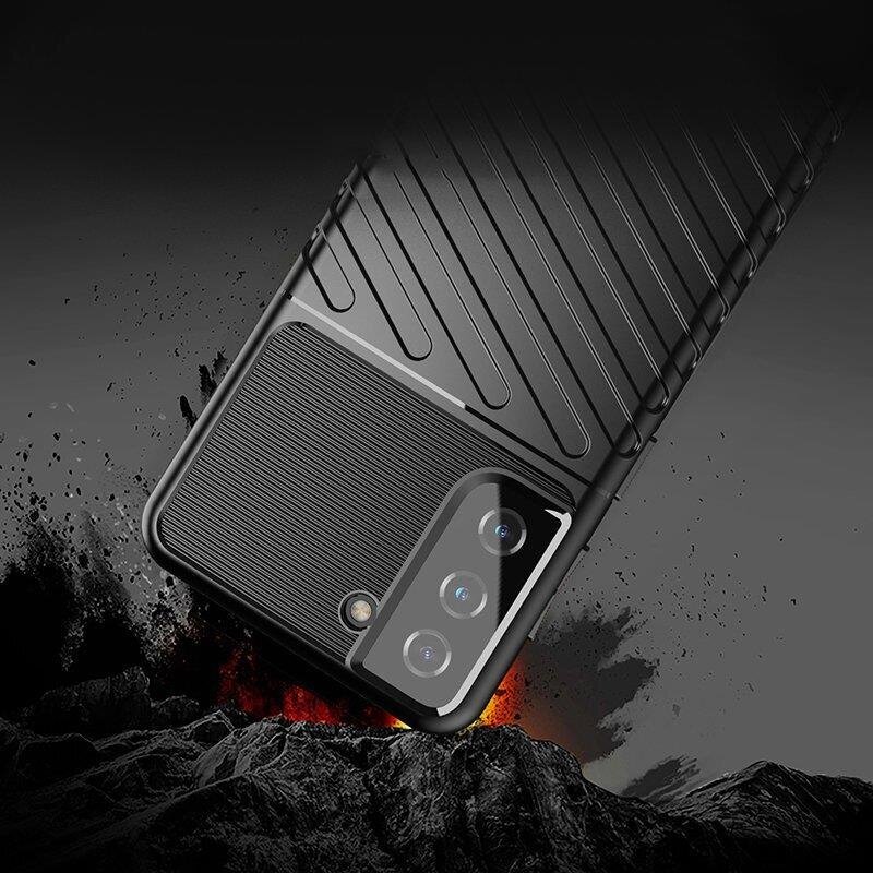 Thunder Case flexible armored cover, skirtas Samsung Galaxy S21 FE, juodas цена и информация | Telefono dėklai | pigu.lt