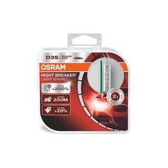 Automobilinės lemputės Osram Night Breaker Laser D3S +200% 35W PK32D-5 (2vnt.) цена и информация | Автомобильные лампочки | pigu.lt