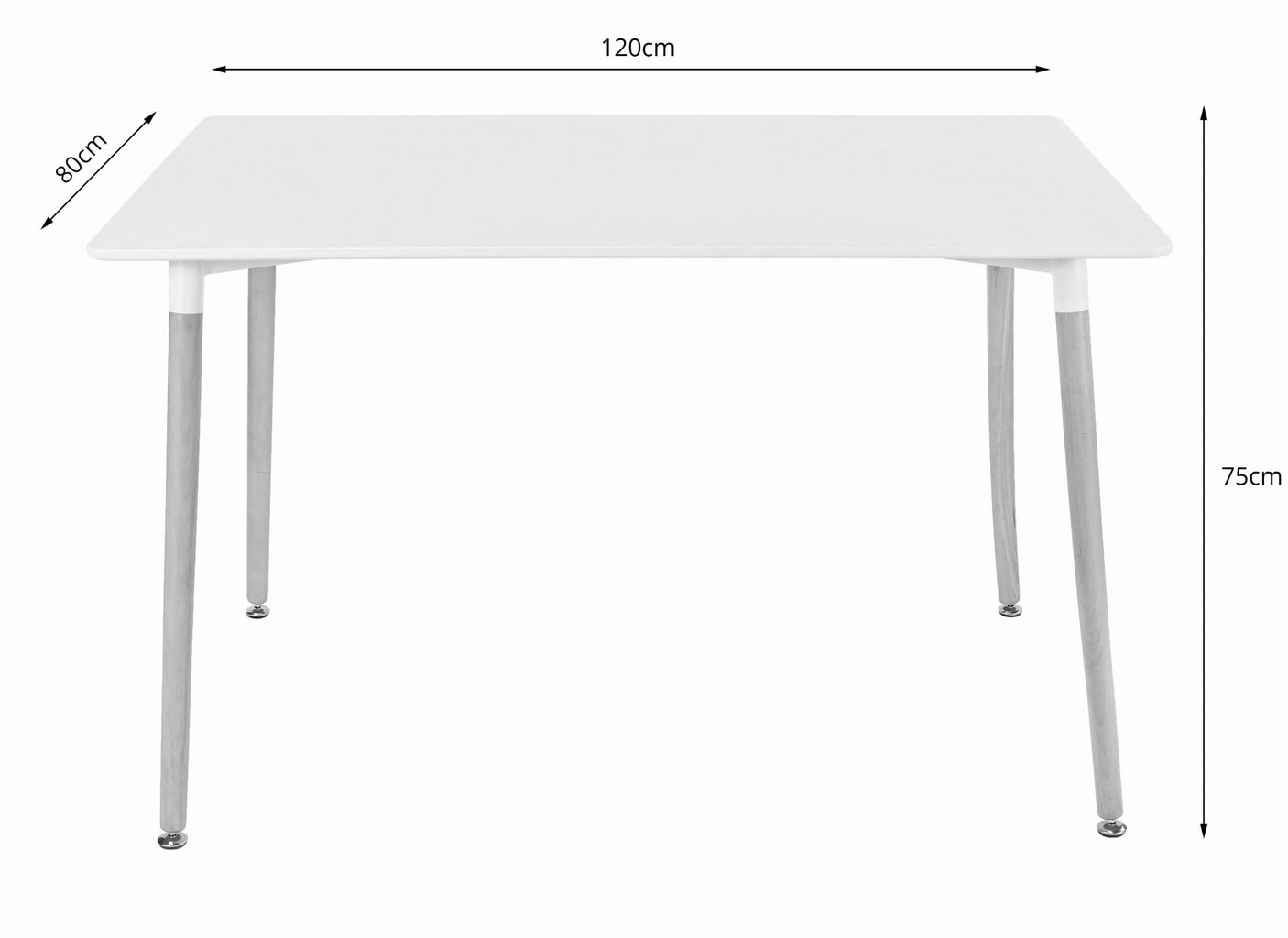 Stalas Mufart Adria TRE, baltas kaina ir informacija | Virtuvės ir valgomojo stalai, staliukai | pigu.lt