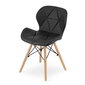 4-ių kėdžių komplektas Lago, juodas/šviesiai rudas kaina ir informacija | Virtuvės ir valgomojo kėdės | pigu.lt
