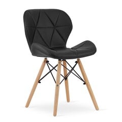 4-ių kėdžių komplektas Lago, juodas/šviesiai rudas kaina ir informacija | Virtuvės ir valgomojo kėdės | pigu.lt