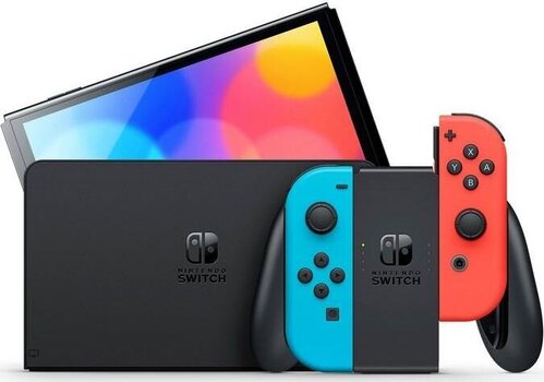 Nintendo Switch OLED Red & Blue, 64ГБ цена и информация | Игровые приставки | pigu.lt