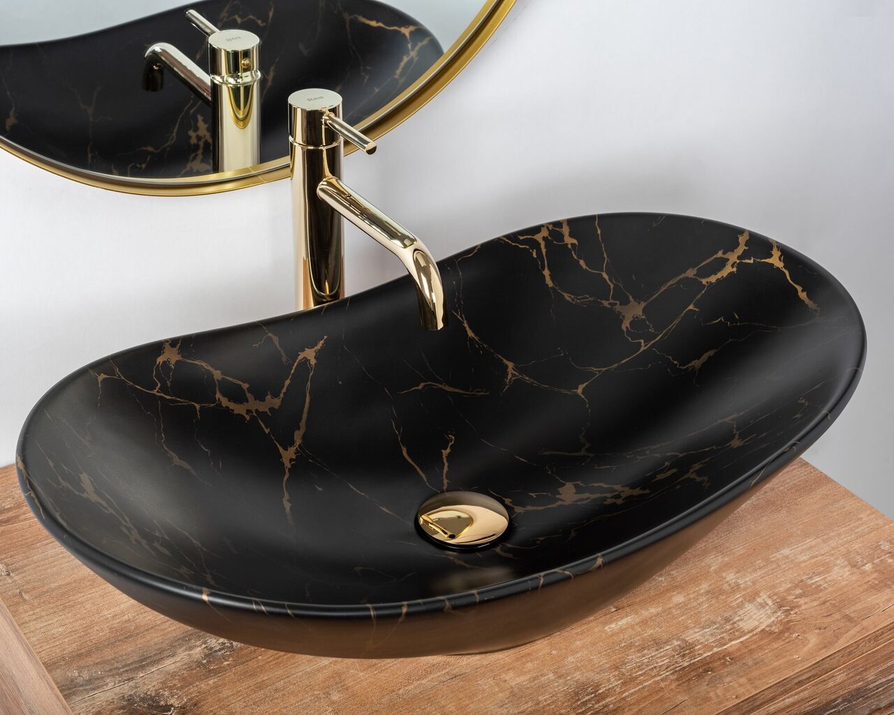 Pastatomas praustuvas Rea Royal 60 Black Marble Mat kaina ir informacija | Praustuvai | pigu.lt