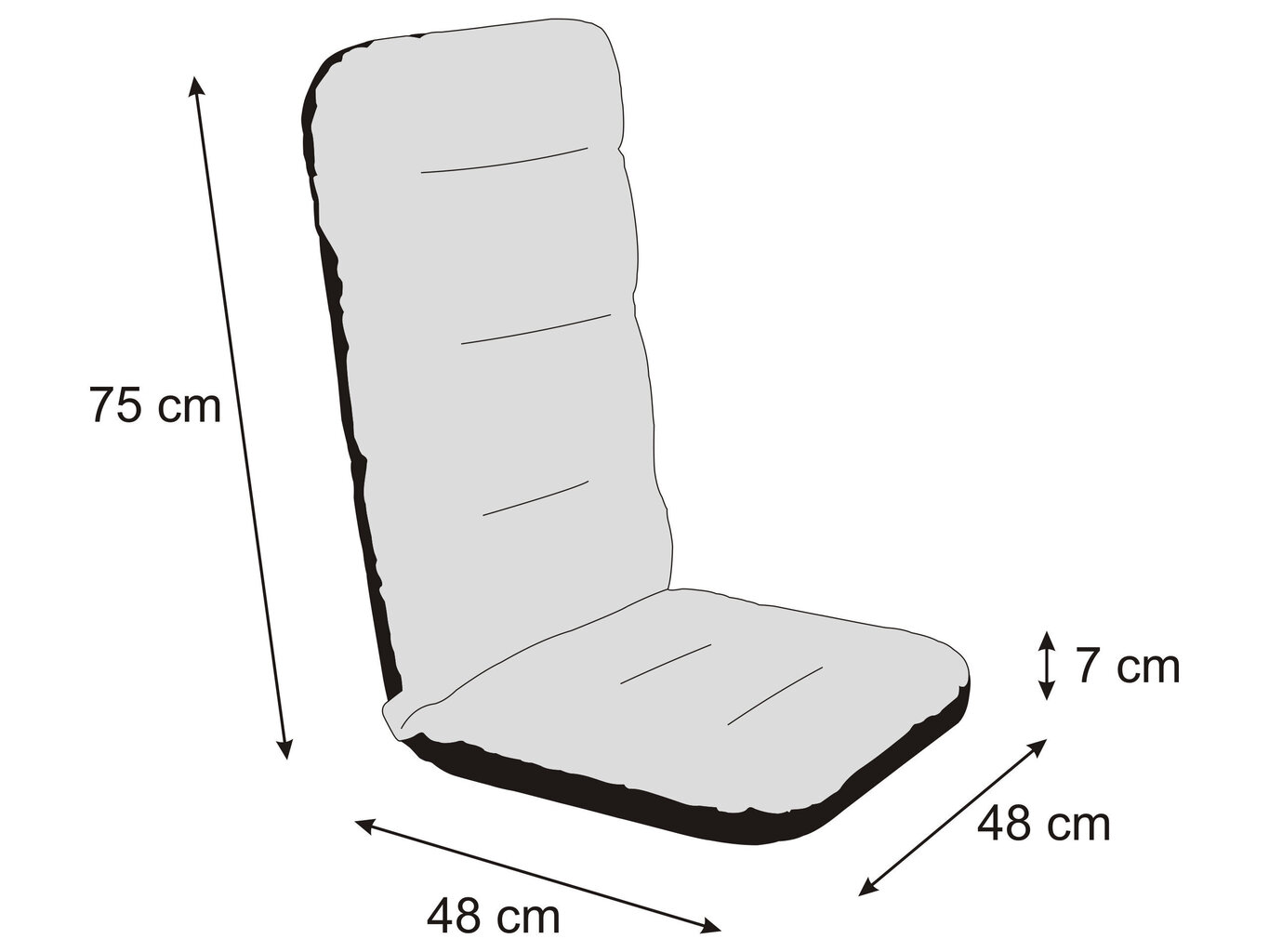 Pagalvė kėdei Hobbygarden Basia Ekolen 48cm, juoda kaina ir informacija | Pagalvės, užvalkalai, apsaugos | pigu.lt