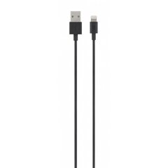 Плетеный кабель USB/Lightning, 1 м, черный цена и информация | Кабели для телефонов | pigu.lt