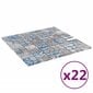 Mozaikinės plytelės, 22vnt., pilkos/mėlynos, 30x30cm, stiklas цена и информация | Plytelės sienoms | pigu.lt