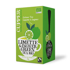 Органический FAIRTRADE CUPPER чай Limette &amp; Ingwer Green Tea Bio 35г цена и информация | Чай | pigu.lt