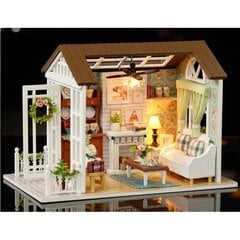 Деревянный кукольный домик гостиная 8008-А, со светодиодной подсветкой цена и информация | Игрушки для девочек | pigu.lt