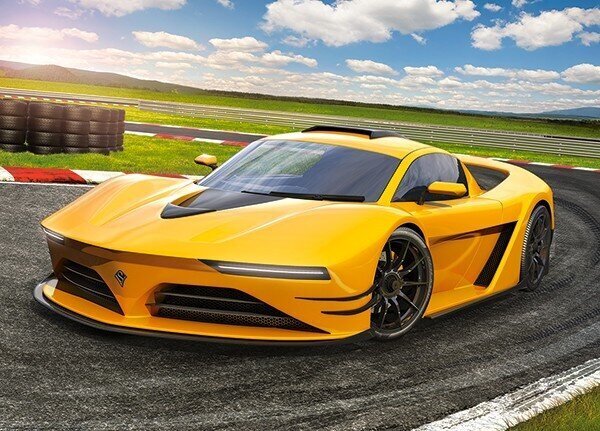 Dėlionė Yellow Sportscar, 120 dalių kaina ir informacija | Dėlionės (puzzle) | pigu.lt