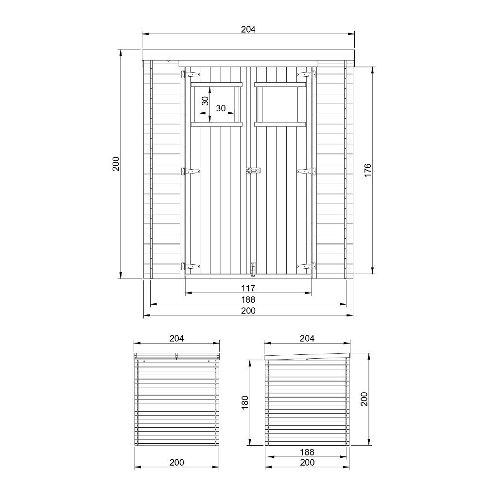 Medinis sodo namelis su grindimis Timbela M309 - A200 x 204 x 204 cm, rudas kaina ir informacija | Sodo nameliai, malkinės, pastogės | pigu.lt