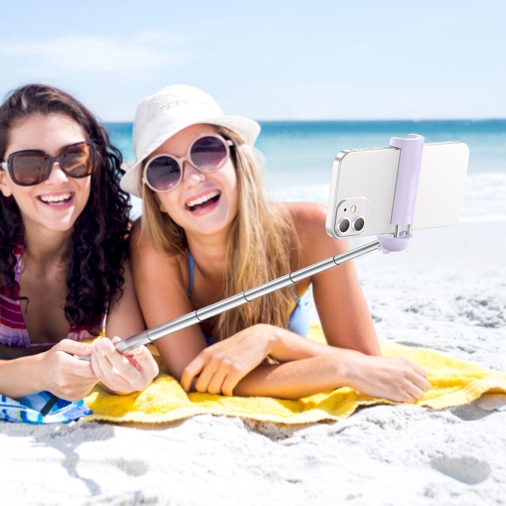 Asmenukių lazda Bluetooth Baseus Ultra Mini, violetinė kaina ir informacija | Asmenukių lazdos (selfie sticks) | pigu.lt