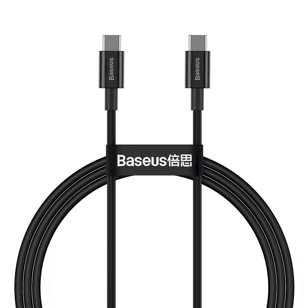 Kabelis Baseus Superior Series Cable USB-C to USB-C, 100W, 1m, juodas kaina ir informacija | Laidai telefonams | pigu.lt