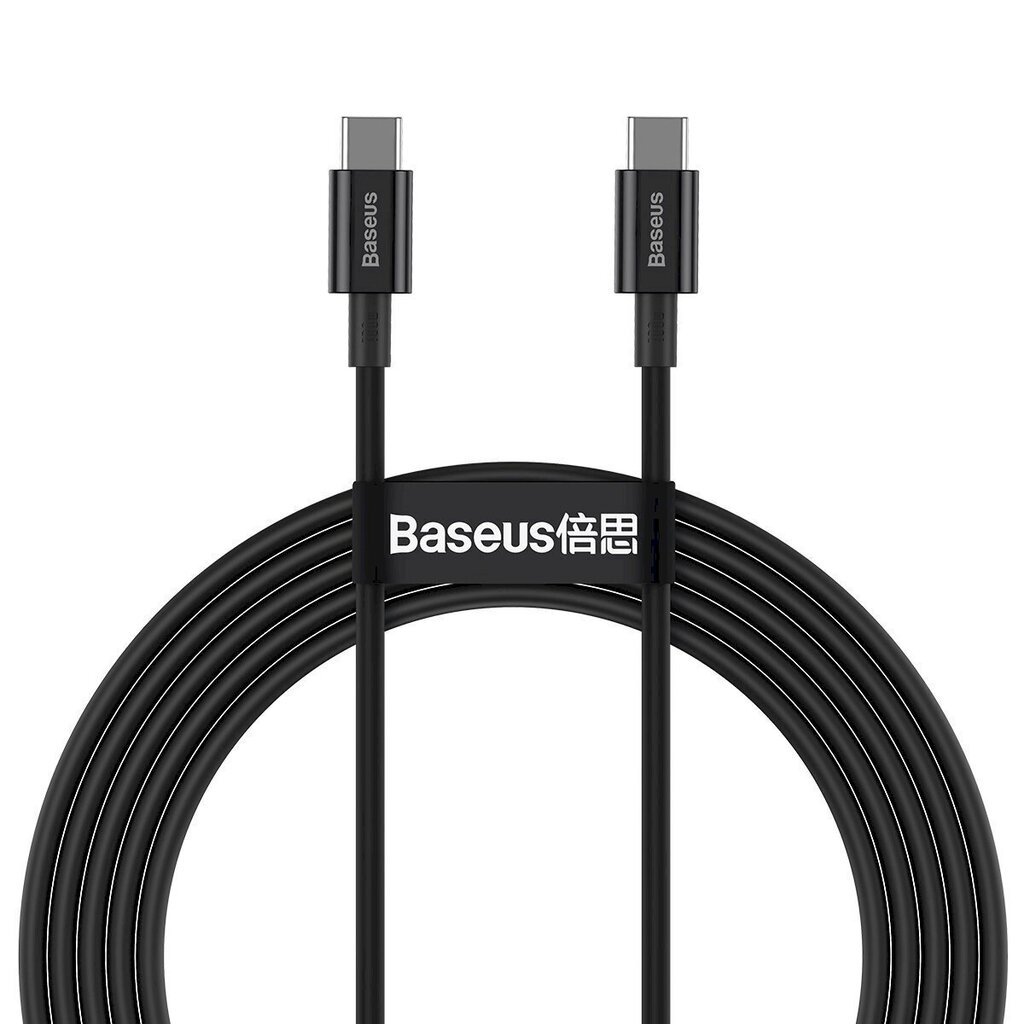 Kabelis Baseus Superior Series Cable USB-C to USB-C, 100W, 2m, juodas цена и информация | Laidai telefonams | pigu.lt