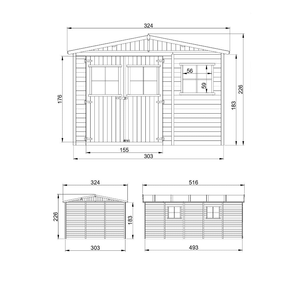 Medinis sodo namelis Timbela M337 + grindys kaina ir informacija | Sodo nameliai, malkinės, pastogės | pigu.lt