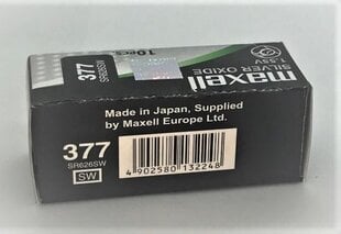 Maxell baterijos 377 SR626SW sidabro oksido. Viena pakuotė 10 vnt kaina ir informacija | MAXELL Mobilieji telefonai ir jų priedai | pigu.lt