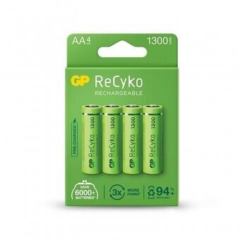 Įkraunamos baterijos GP ReCyko NiMH AA 1300mAh EB4 цена и информация | Elementai | pigu.lt