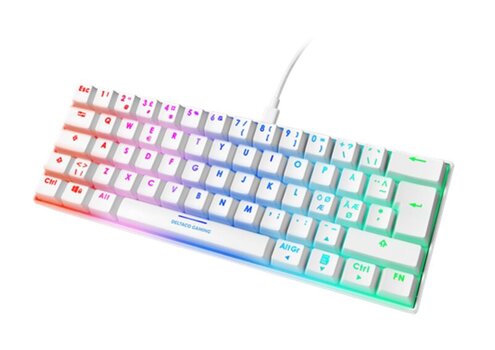 Механическая мини-клавиатура DELTACO GAMING WHITE LINE 60% раскладка США, RGB, красные переключатели, белая/ GAM-075-W-US цена и информация | Клавиатуры | pigu.lt