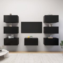 Televizoriaus spintelės, 30,5x30x60 cm, 7 vnt, juodos kaina ir informacija | TV staliukai | pigu.lt