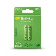 Аккумуляторные батареи GP ReCyko NiMH AAA 650мАч EB2 цена и информация | GP Batteries Сантехника, ремонт, вентиляция | pigu.lt