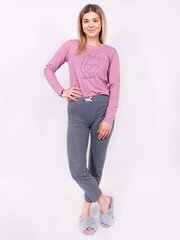 Женская пижама с длинными штанами YOCLUB (Фиолетовая, серая) цена и информация | Женские пижамы, ночнушки | pigu.lt