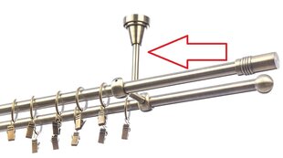 Потолочный металлический держатель карниза, 16 мм+16 мм цена и информация | Карнизы | pigu.lt