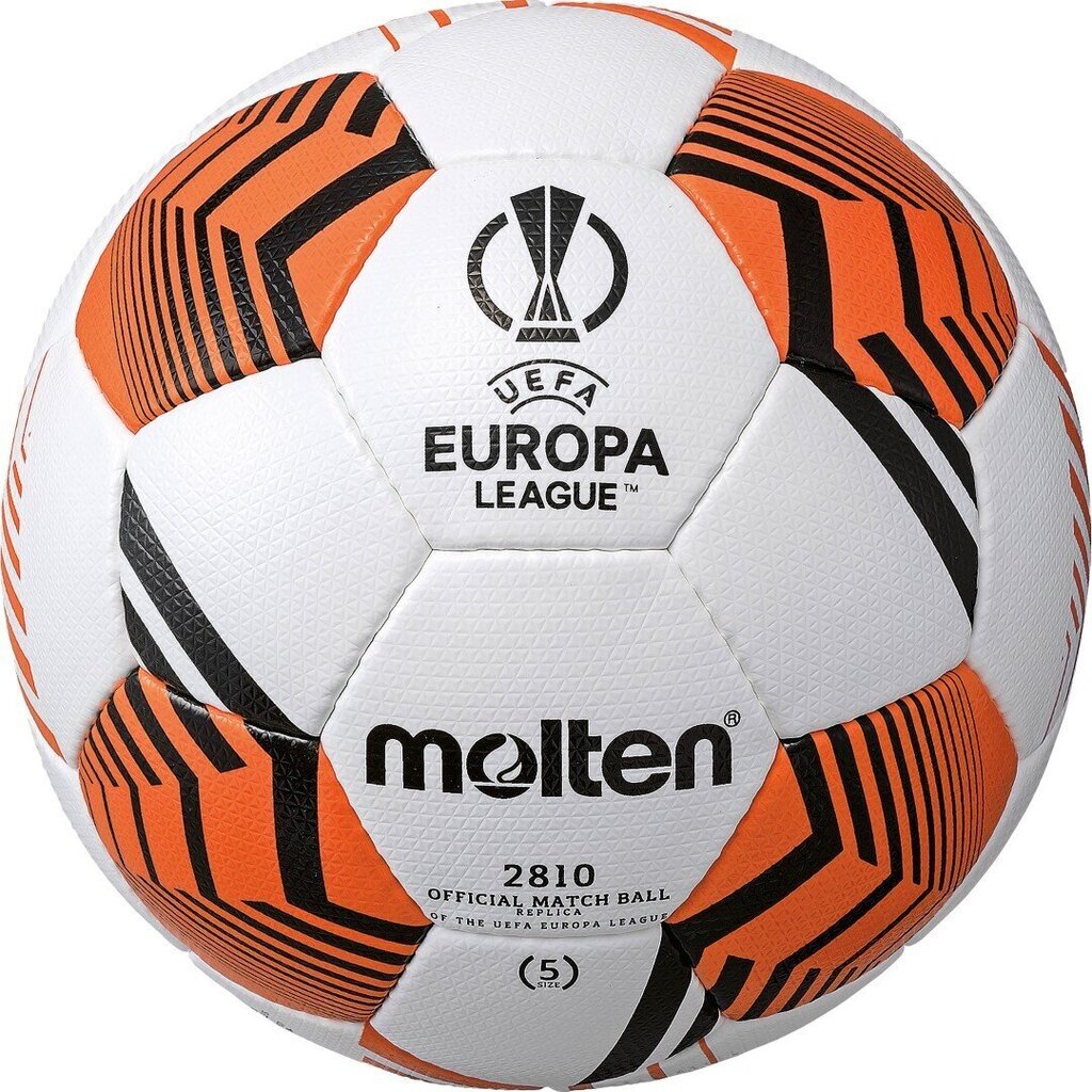 Futbolo kamuolys Molten F5U2810-12 UEFA Europa League replica, 5 dydis kaina ir informacija | Futbolo kamuoliai | pigu.lt