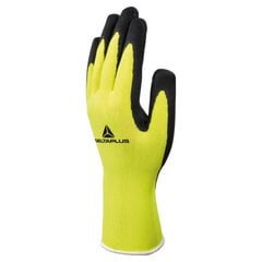 Перчатки, трикотажные, латекс на ладони, HiViz желтый 7, Delta Plus  цена и информация | Рабочие перчатки | pigu.lt