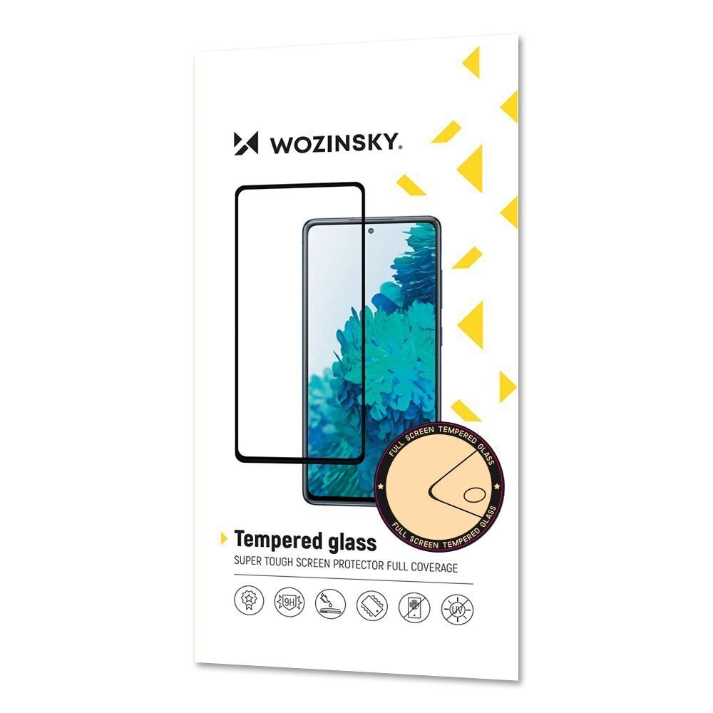 Apsauginis telefono ekrano stiklas Wozinsky Tempered Glass Full Glue Super Tough Screen Protector, skirtas iPhone 13 Pro / iPhone 13, juodas rėmelis kaina ir informacija | Apsauginės plėvelės telefonams | pigu.lt